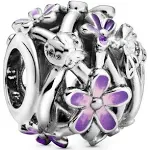 PANDORA SILVER FILIGREE PURPLE MARAGRITA CHARM