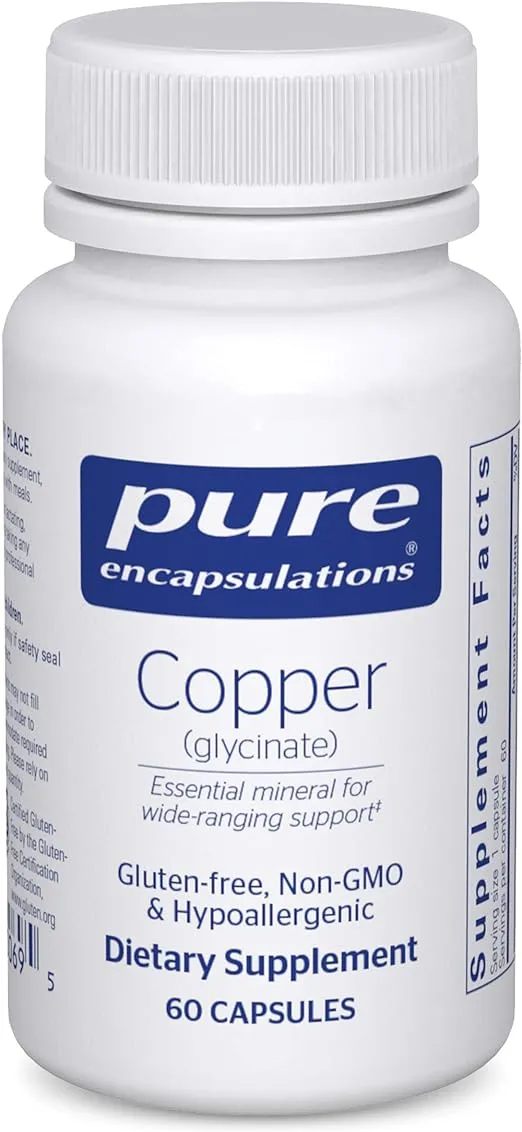 Pure Encapsulations Copper (Glycinate) | Iron Absorption Supplement for Red Blood Cell Formation* | 60 Capsules