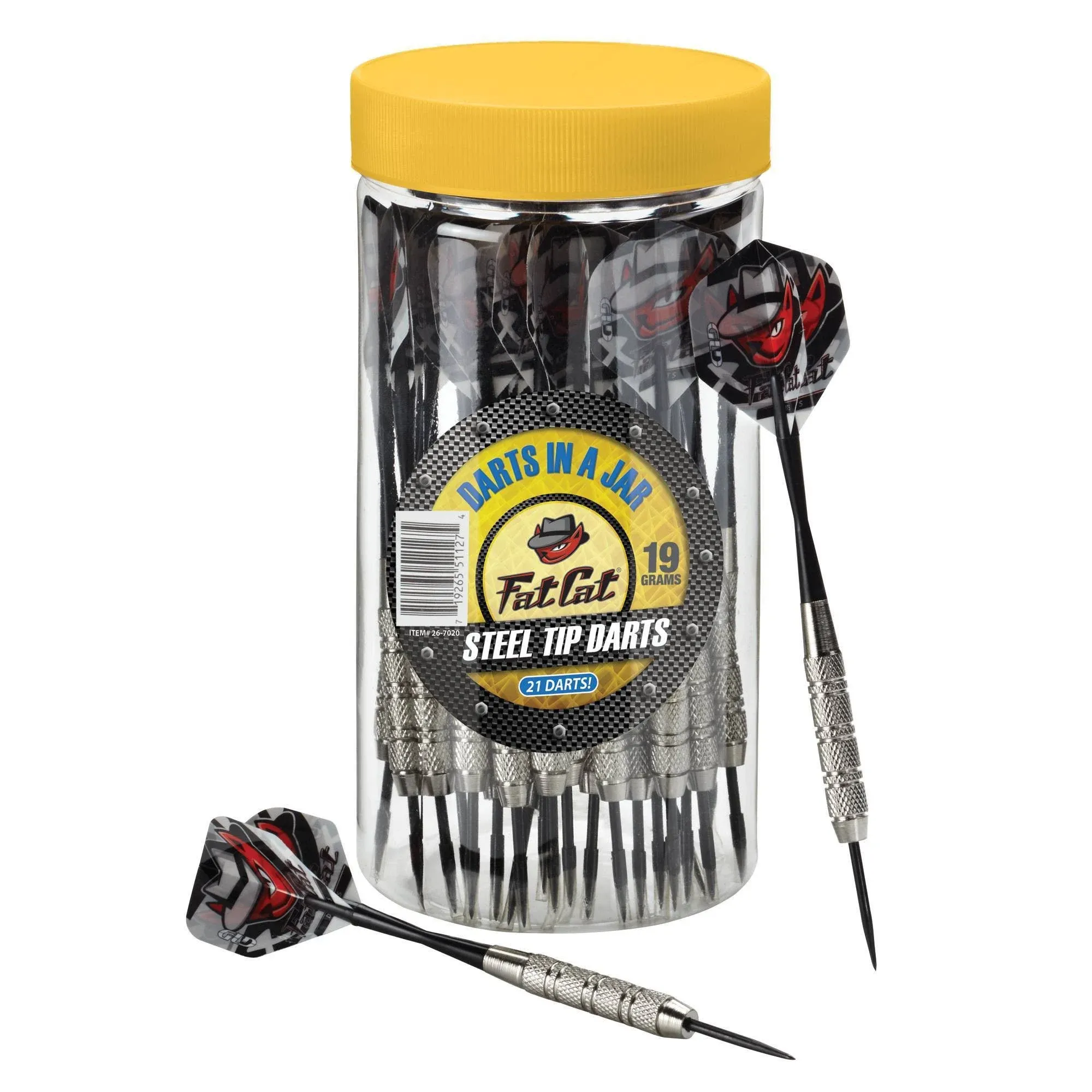 Fat Cat Darts in a Jar Steel Tip Darts, 21 Darts, 19 Grams