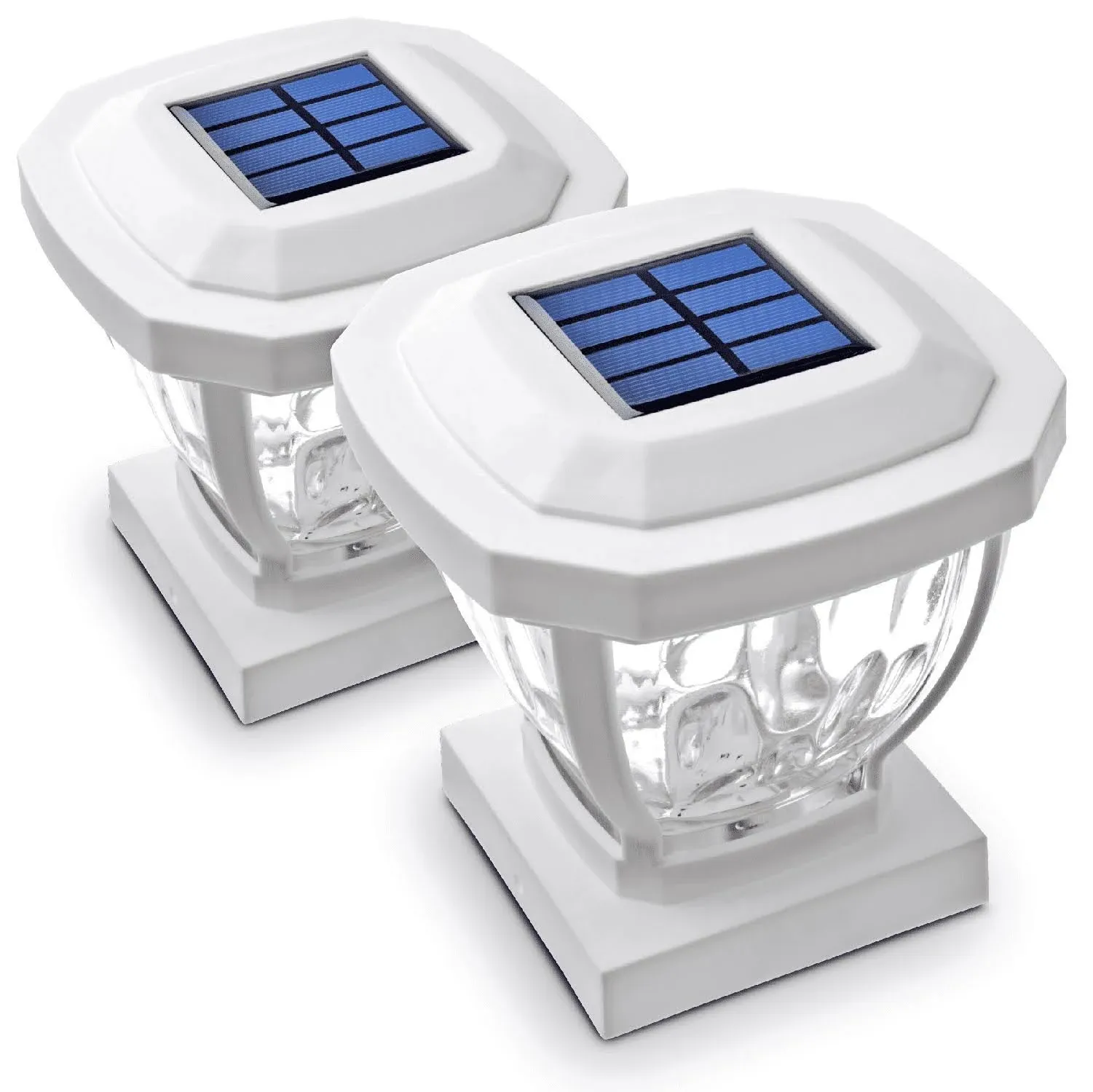 Home Zone Security 4x4 Solar LED Post Cap Light S, 2-Pack ,White