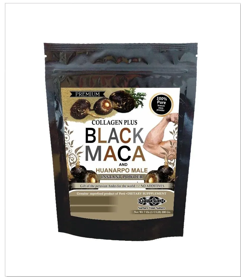 All in 1 Sachet, Black Maca + Huanarpo Macho+ Marine Collagen, Men & Women. 100% Pure. These Supplements are Often Used Together to Support Overall Vitality, Sexual Health, and Physical Well-Being.