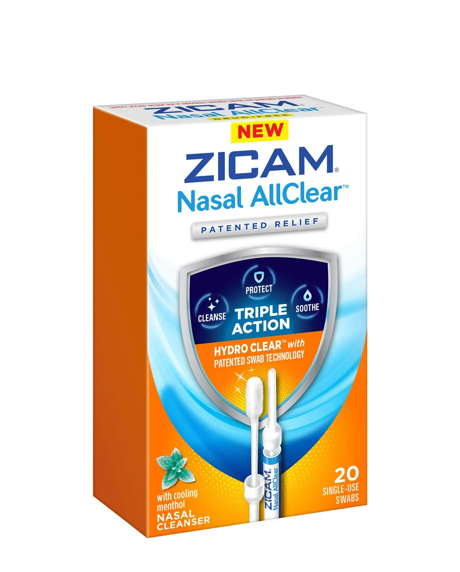 Zicam Nasal AllClear Cleaner w/Menthol Triple Action 10 Count NEW