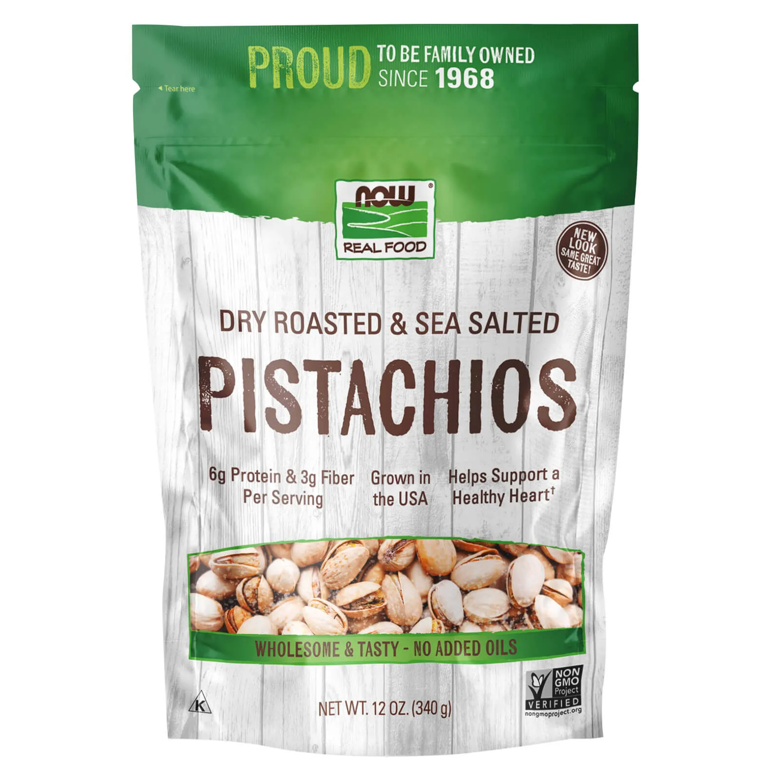 Pistachios Roasted and Salted 12 oz By Now Foods