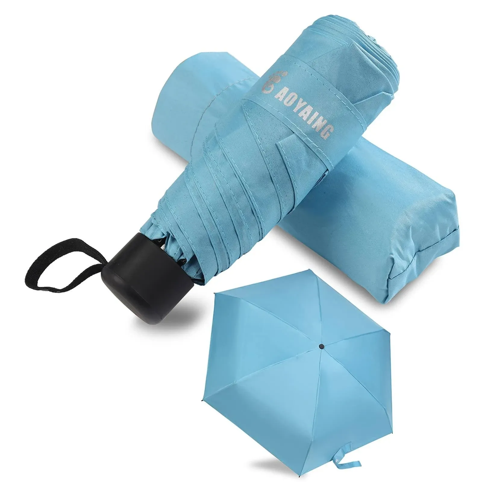 Small Mini Umbrella with Case by GAOYAINIG Light Compact Design Perfect for Travel Lightweight Portable Parasol Outdoor Sun&Rain Umbrellas