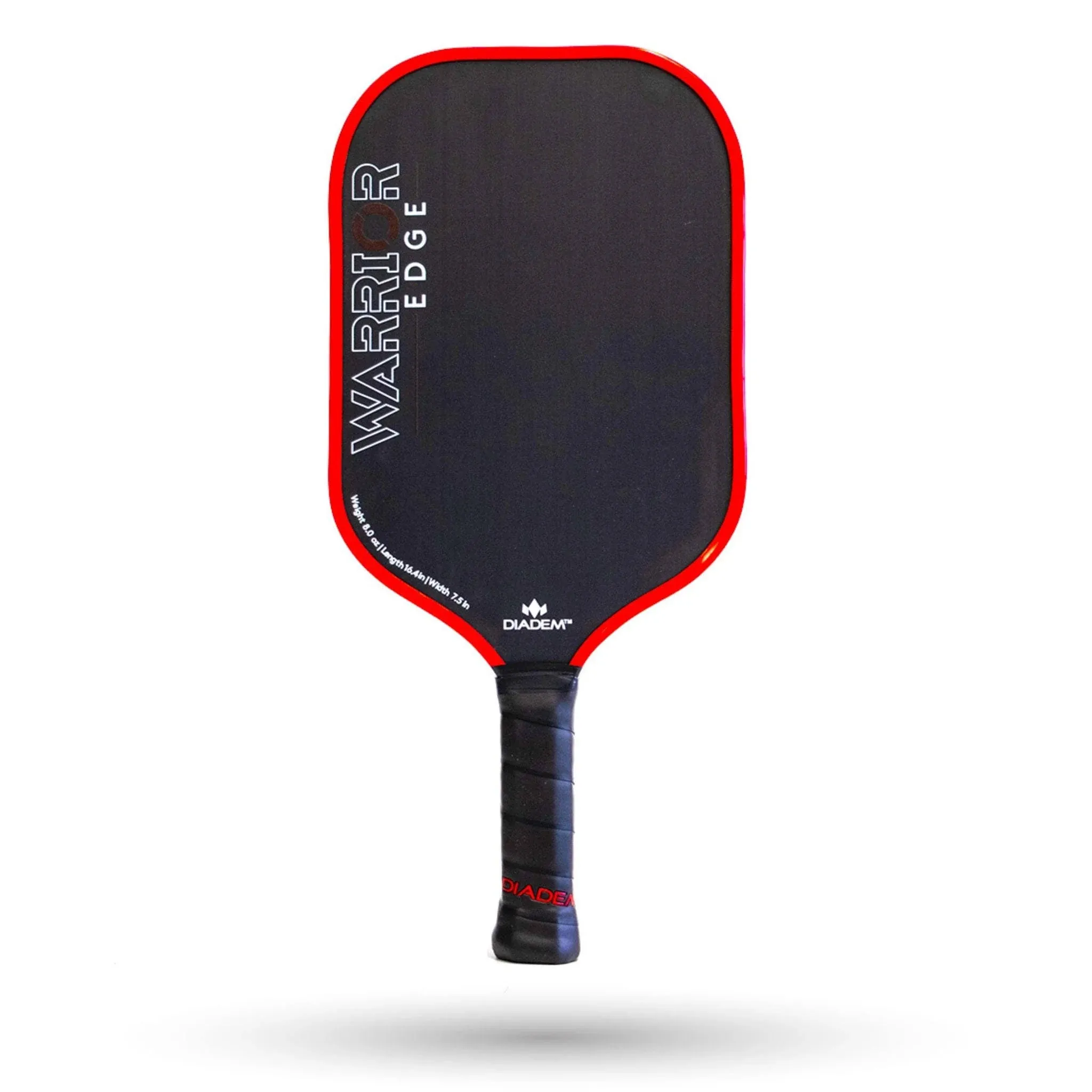 Diadem Warrior Edge Pickleball Paddle, Carbon Fiber Etched Face for Max Spin, Aero Guard Edge, 16mm Core, Midweight 8oz.