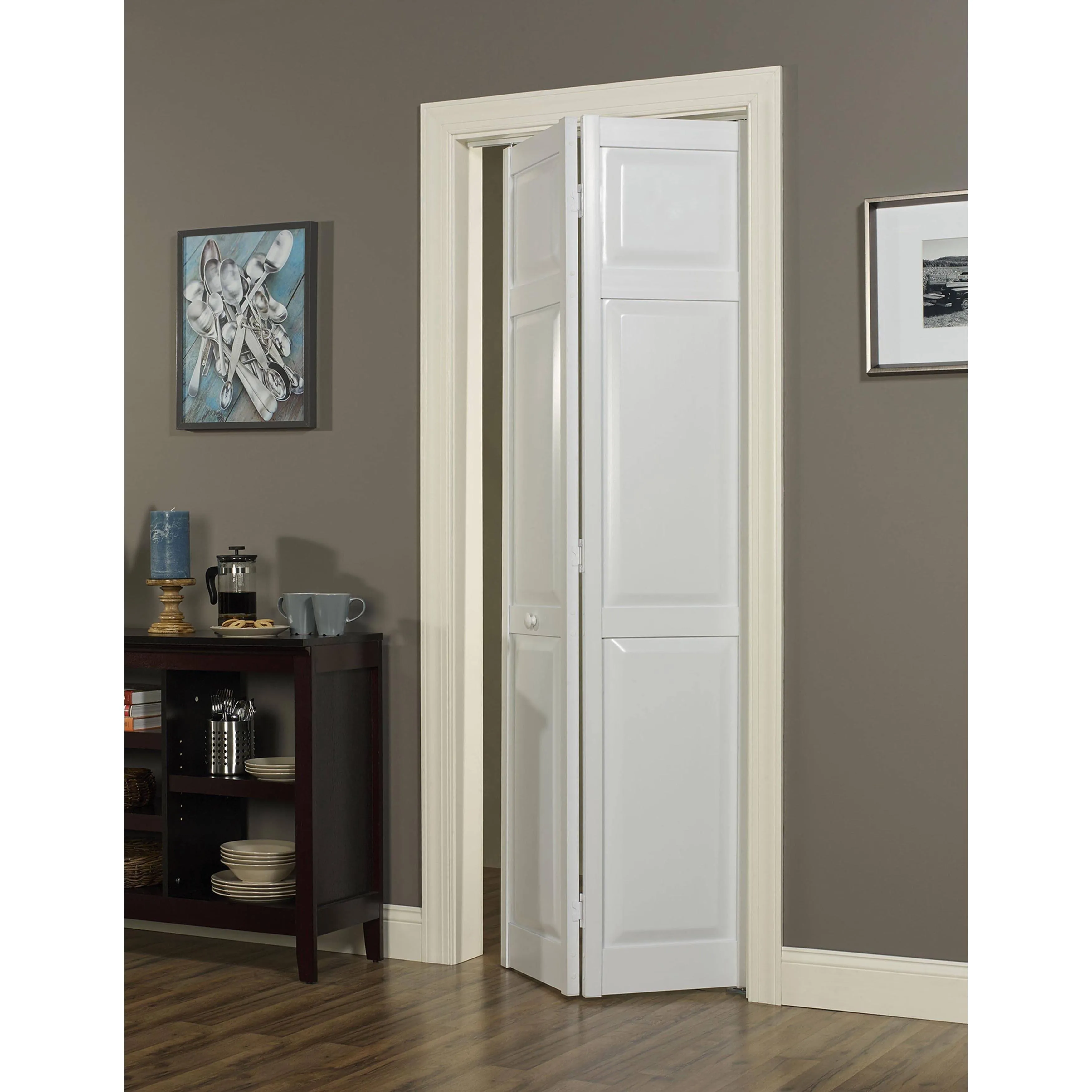 Seabrooke 32x80-inch White PVC Raised Panel Bifold Door