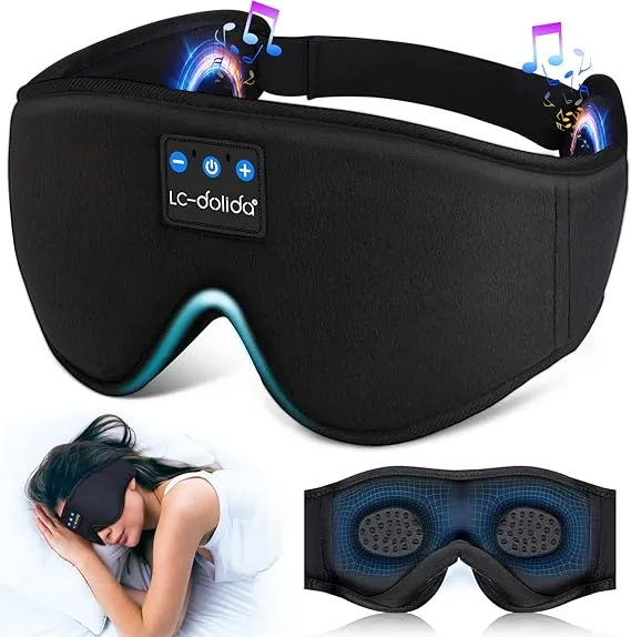 Lc-dolida Sleep Headphones 3D Sleep Mask Bluetooth Wireless Music Eye Mask