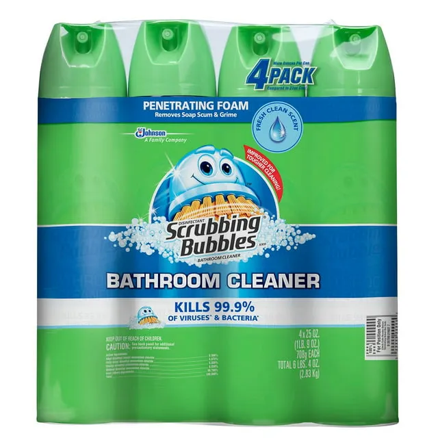 Scrubbing Bubbles Foaming Bathroom Cleaner, Rainshower (25 oz., 4 pk.)