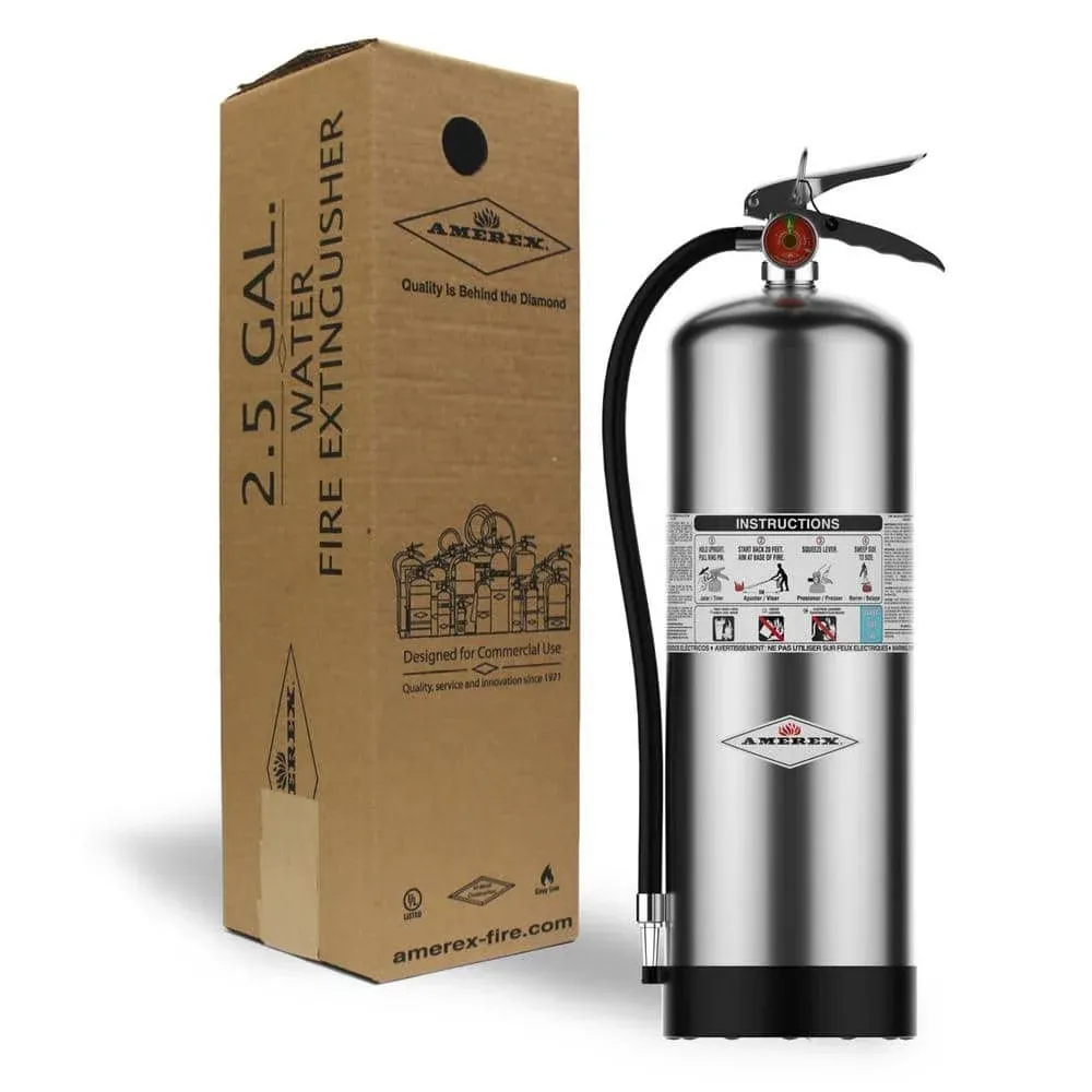 Amerex 2 -1/2 Gallon Water Fire Extinguisher Wall Mount Type A 240