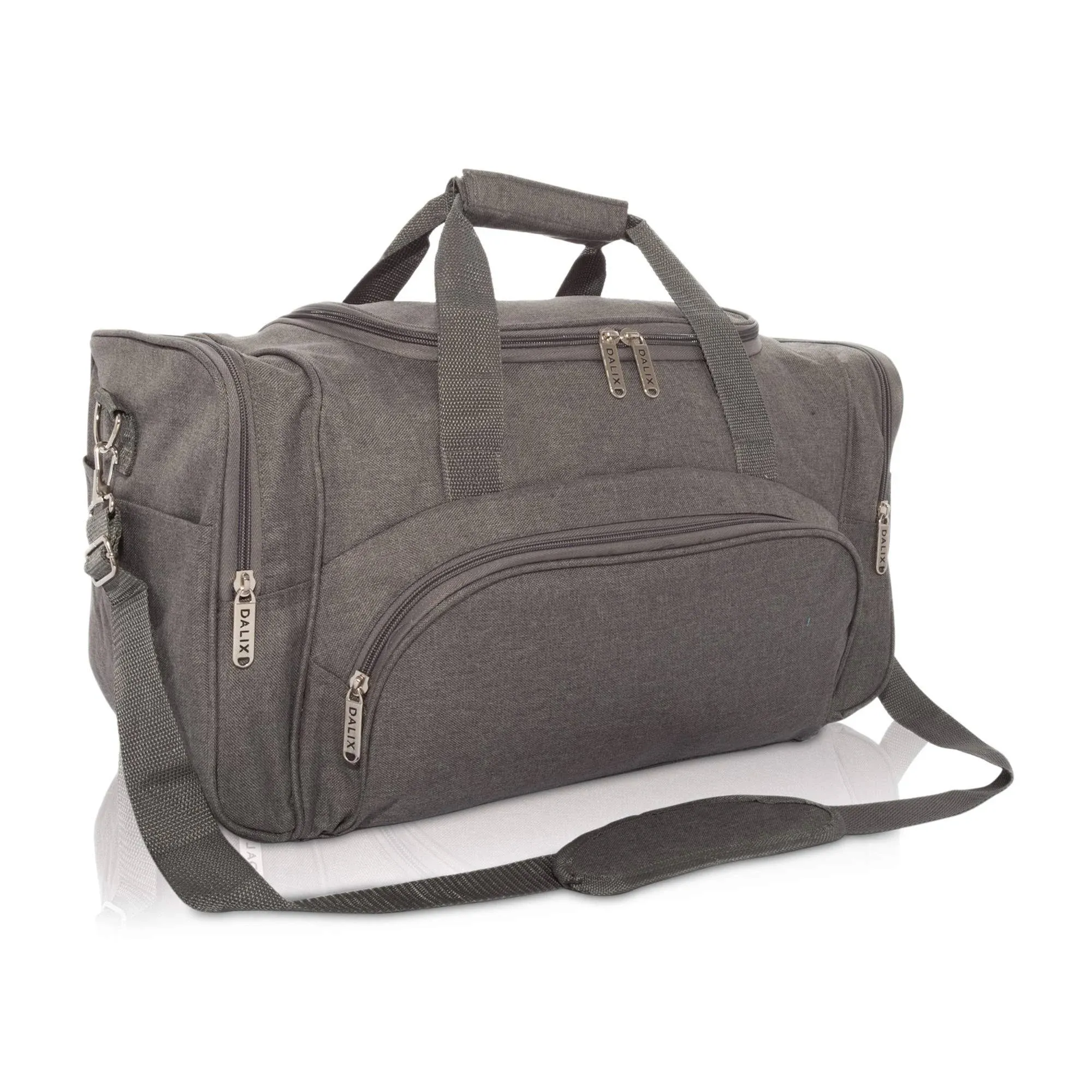 Dalix Signature Travel or Gym Duffle Bag in Grey, Gray