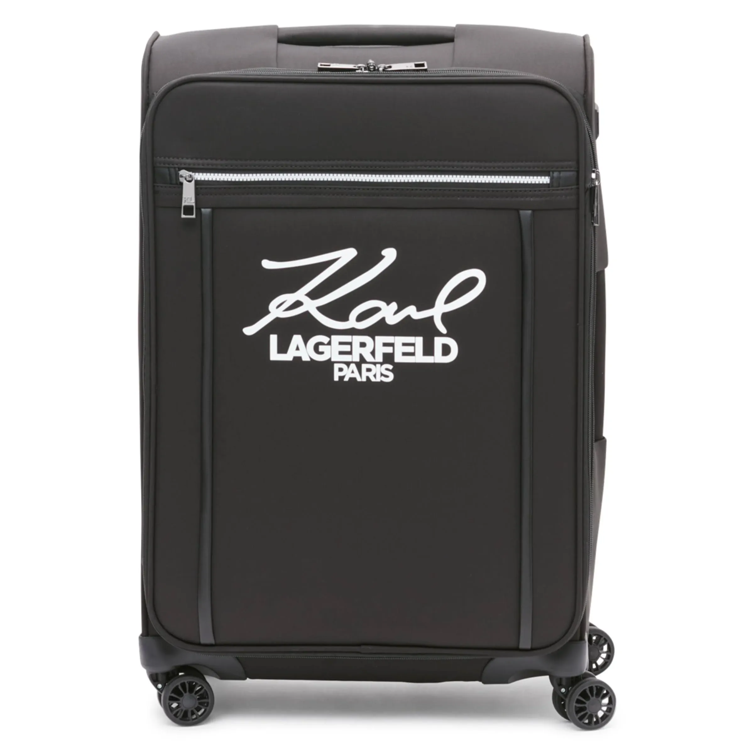 Karl Lagerfeld Paris Women's 24 inch Logo Spinner Suitcase - Black