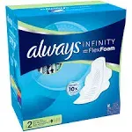 Always Infinity Flexfoam Heavy Flow Pads With Wings, 2 (46 ct)