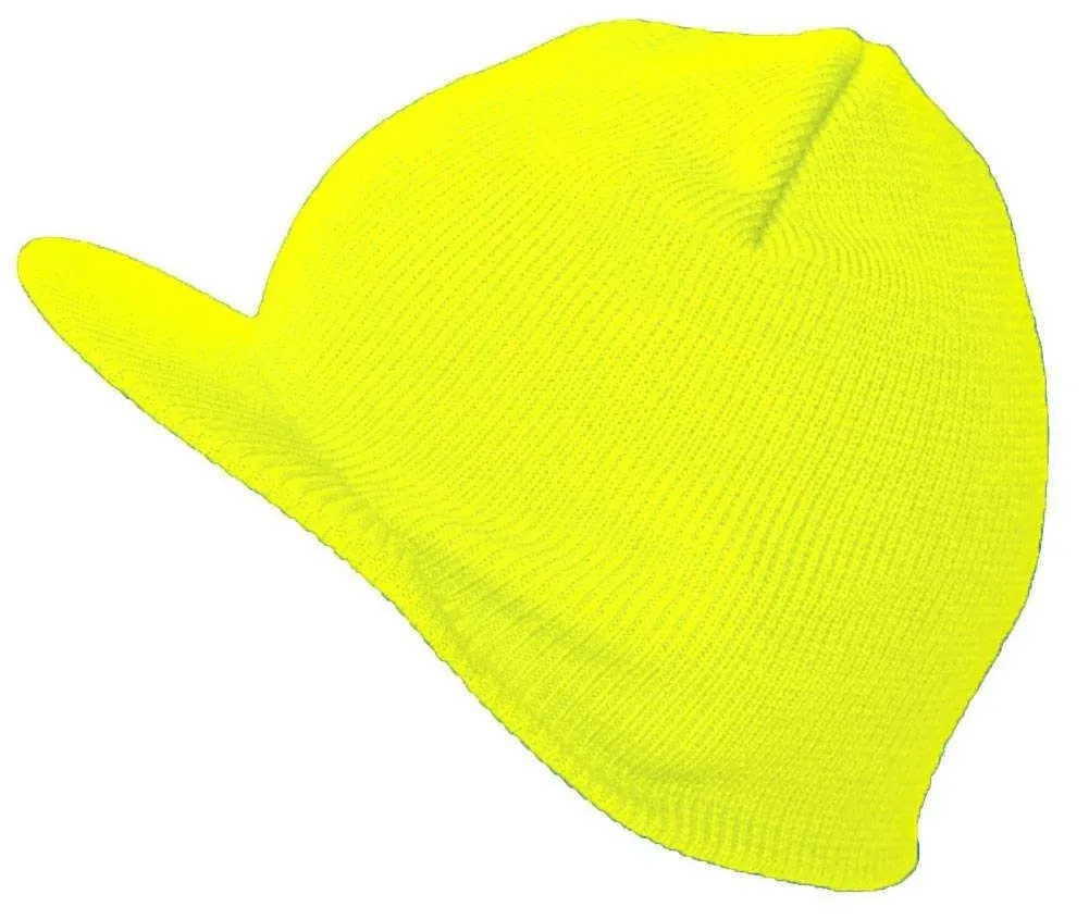 Topheadwear Winter Cuffless Beanie Visor, Mustard