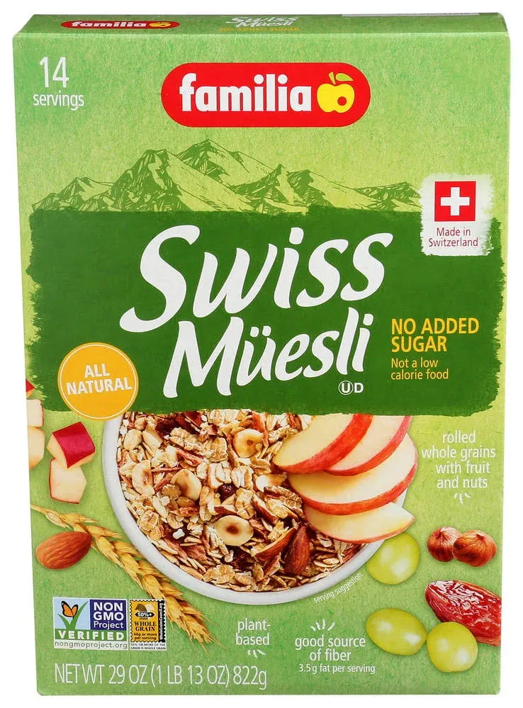 Familia Swiss Muesli Cereal, No Added Sugar, 29 Ounce Box