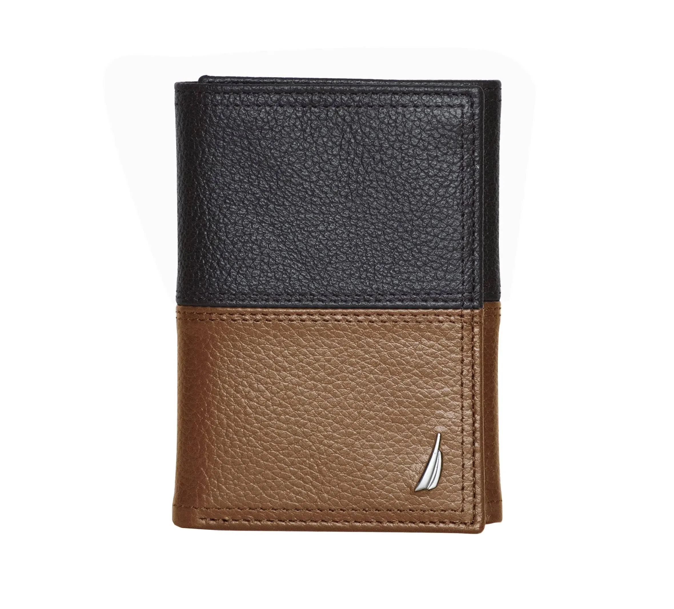 Nautica Men's Classic Leather Trifold RFID Wallet (Available in Smooth or Pebble Grain)