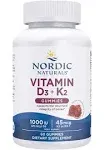 Nordic Naturals Vitamin D3+K2 Gummies - Cholecalciferol Vitamin D3 + K2, 60 Ct