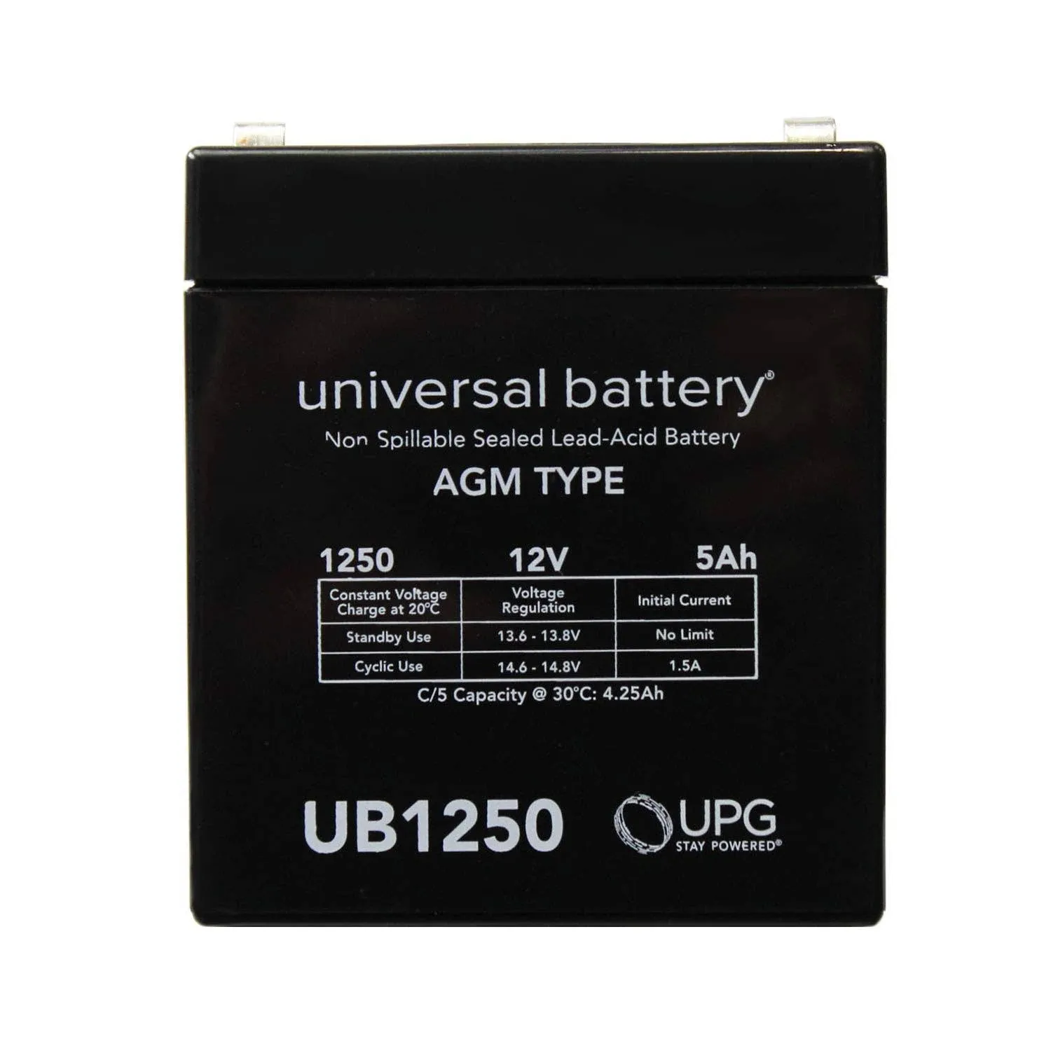 12V 5AH SLA Replacement Battery for EB1250F2, ELB 1250A