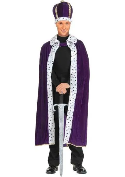 King Robe & Crown Adult Costume Kit - Purple