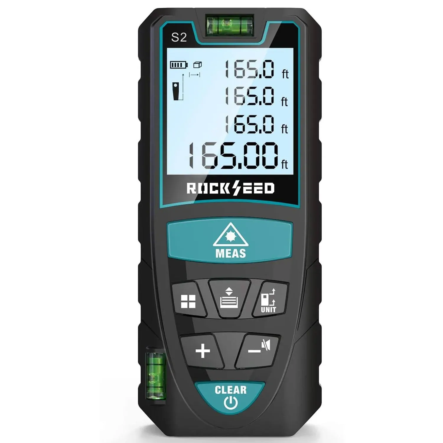 Laser Measure 165 Feet Digital Laser Distance Meter with 2 Bubble Levels M/In/