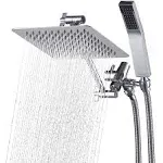 G-Promise All Metal Dual Square Shower Head Combo | 8&#034; Rain Shower Head