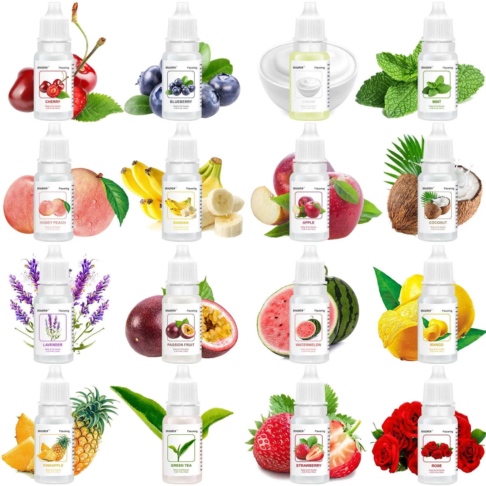 Food Flavoring Oil 16 Pack Lip Gloss Flavoring Oil Vanilla Pineapple banana C...