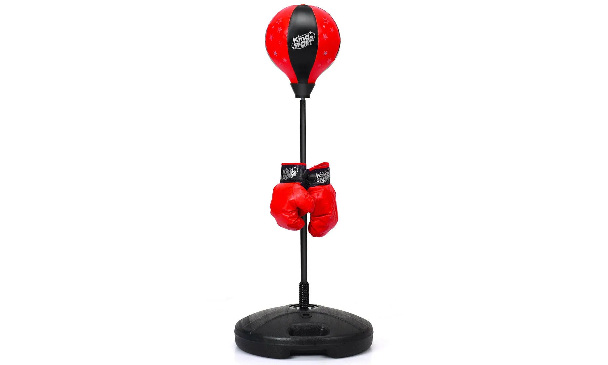 Costway Kids Punching Bag Toy Set Adjustable Stand Boxing Glove Speed Ball w/ Pump New Red