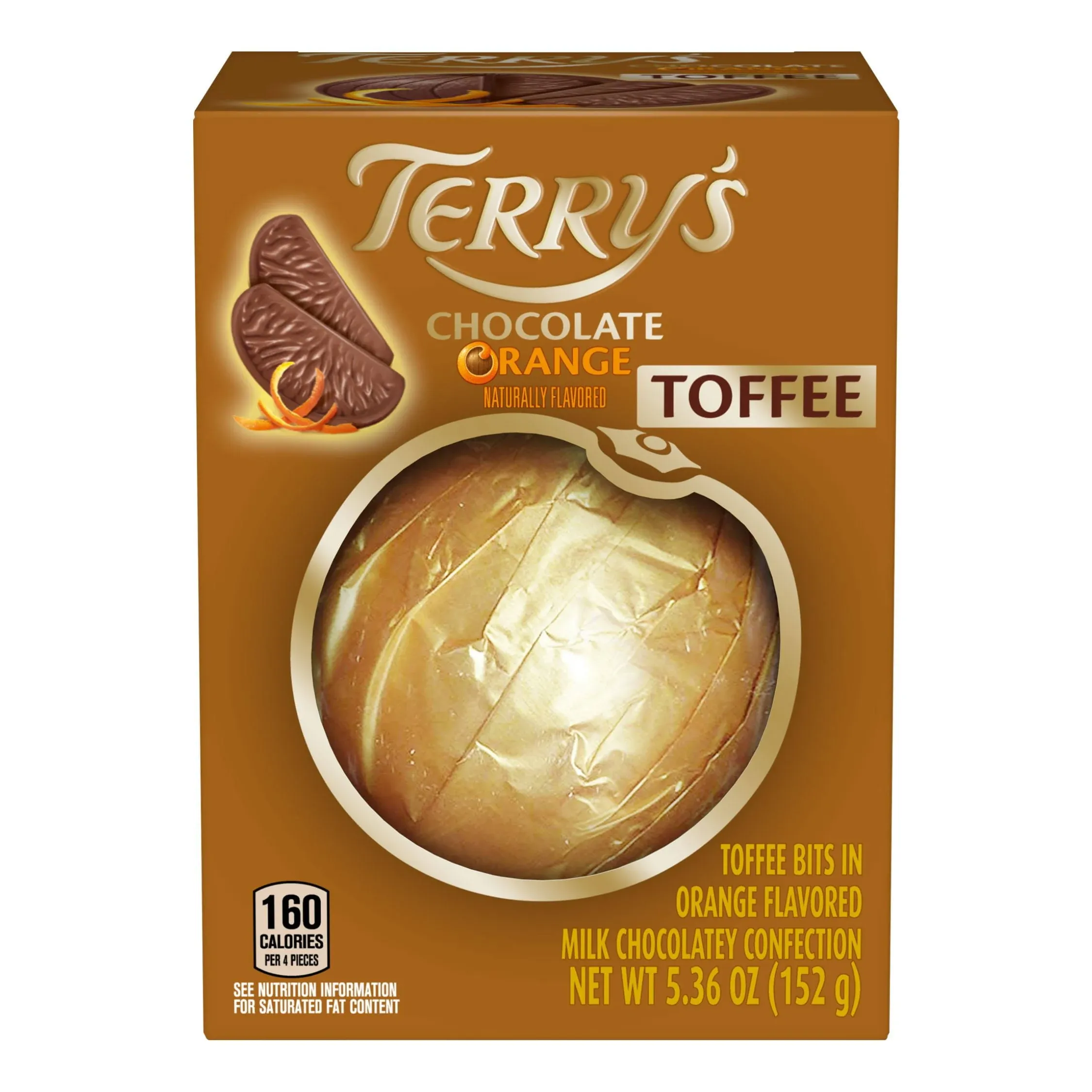 Terry's Chocolate Orange, Milk Chocolate with Natural Orange Flavor and Toffee, 5.36oz Box