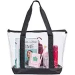 Large Clear Tote Bag, Fashion PVC Shoulder Handbag for Women, Clear Stadium Bag for Security Travel,Shopping,Sports and Work