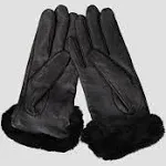 UGG Shearling- Trimmed Leather Gloves