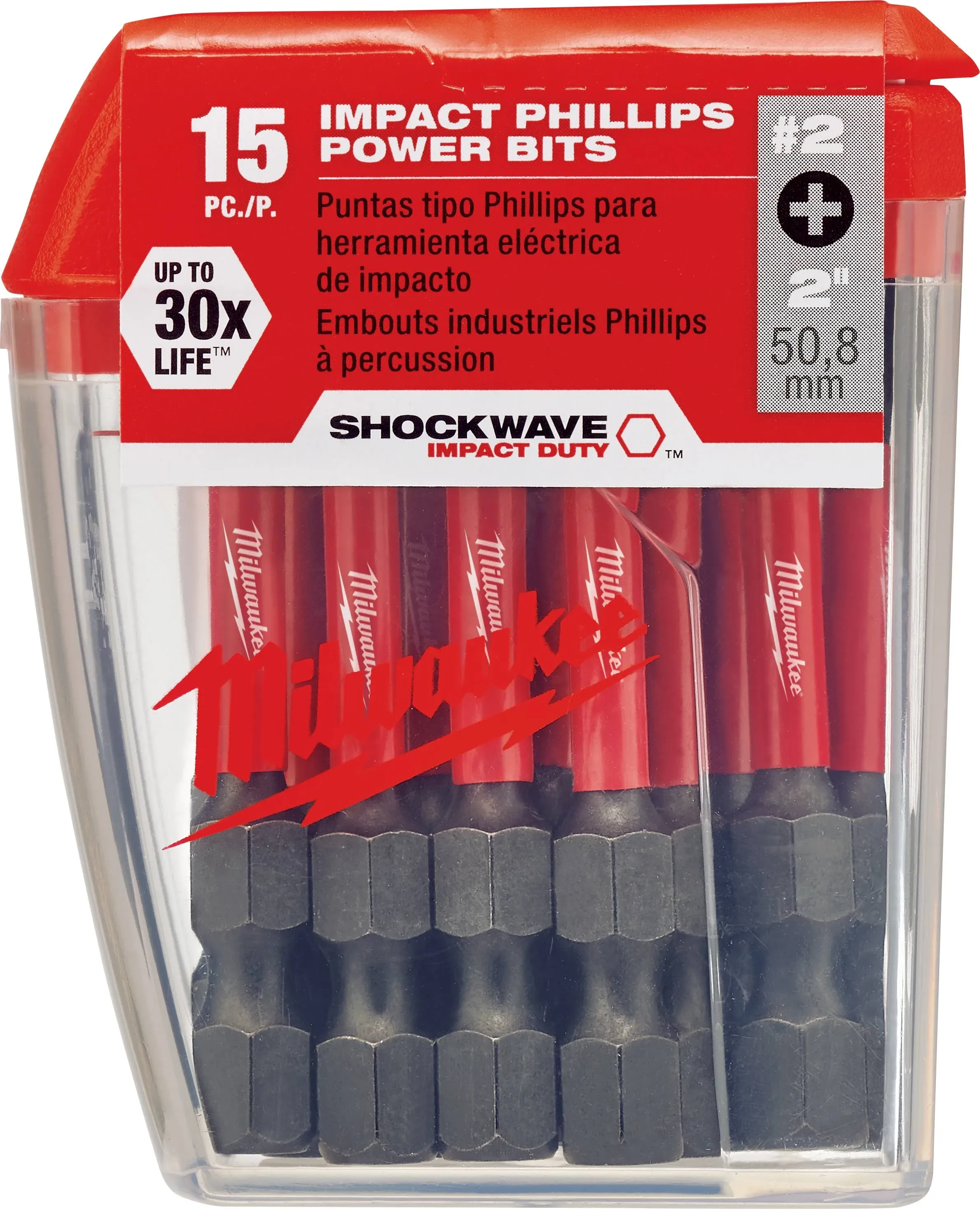 MILWAUKEE ELECTRIC TOOL 48-32-5004 Shockwave 2" Power Bit Phillips #2 15 Piece Contractor PackMILWAUKEE ELECTRIC TOOL 48-32-5004 Shockwave 2" P…