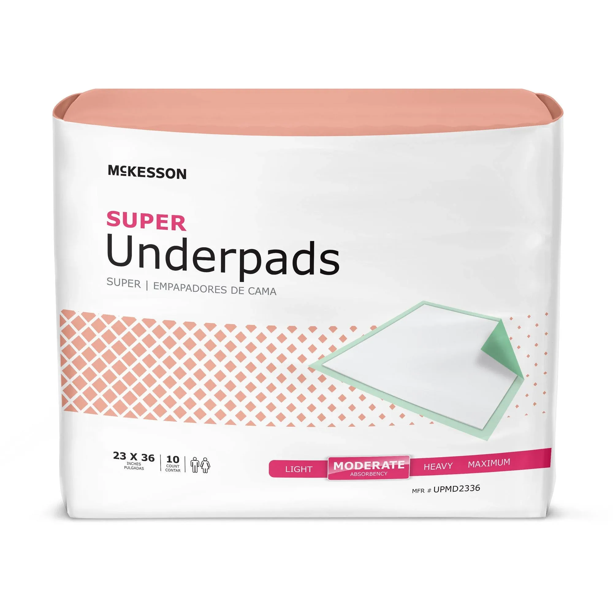 McKesson Super Moderate Absorbency Underpad, 23 x 36 inch - Bag/10