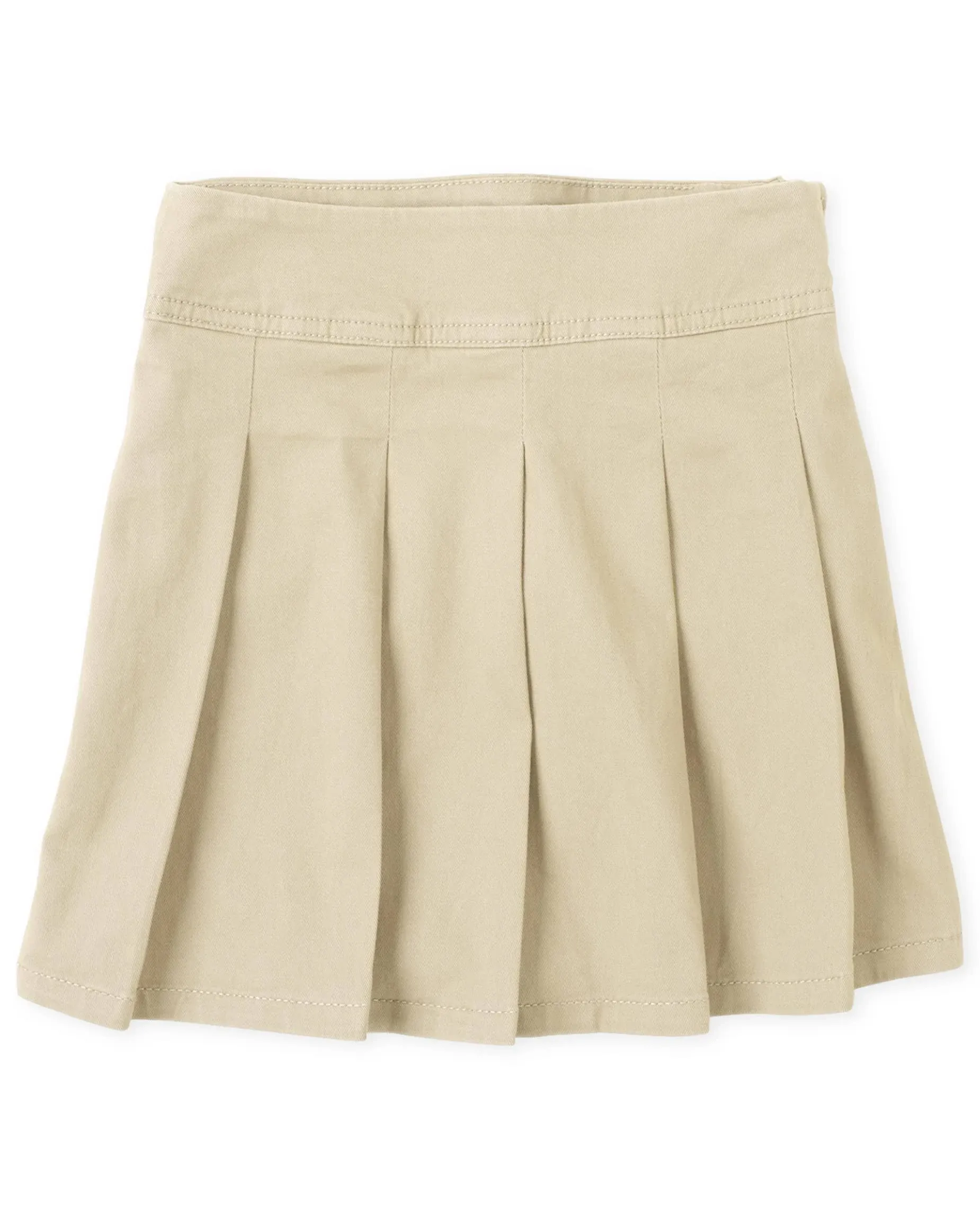 2 pcs The Children&#039;s Place Girls Uniform Skort  Skirt pleated Beige Size 12