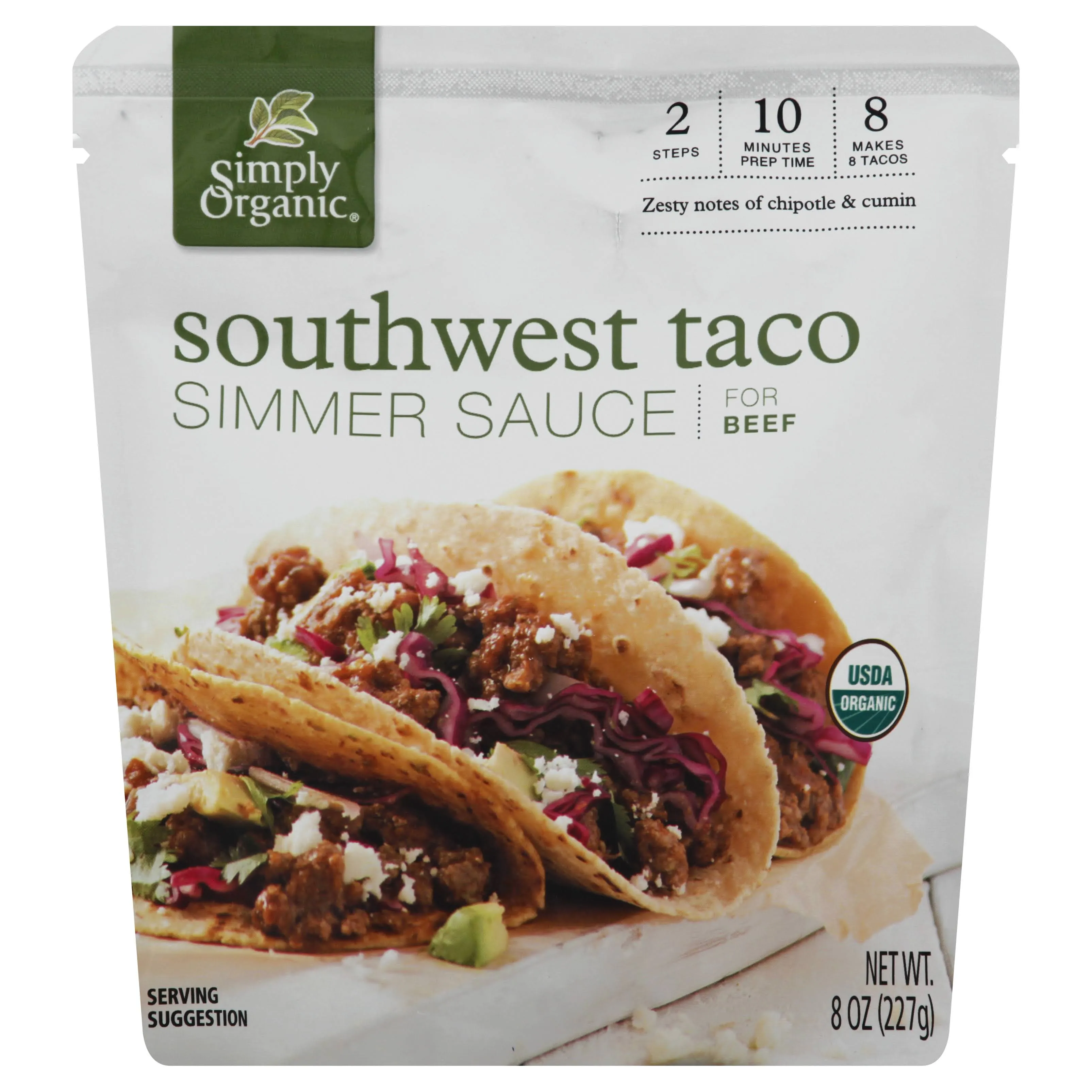 Simply Organic Simmer Sauce, Southwest Taco - 8 oz