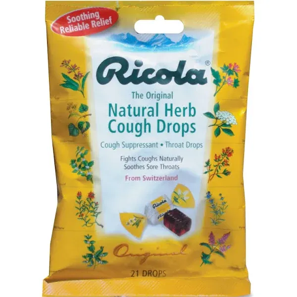 Ricola Natural Herb Cough Drops, Original - 21 Ea