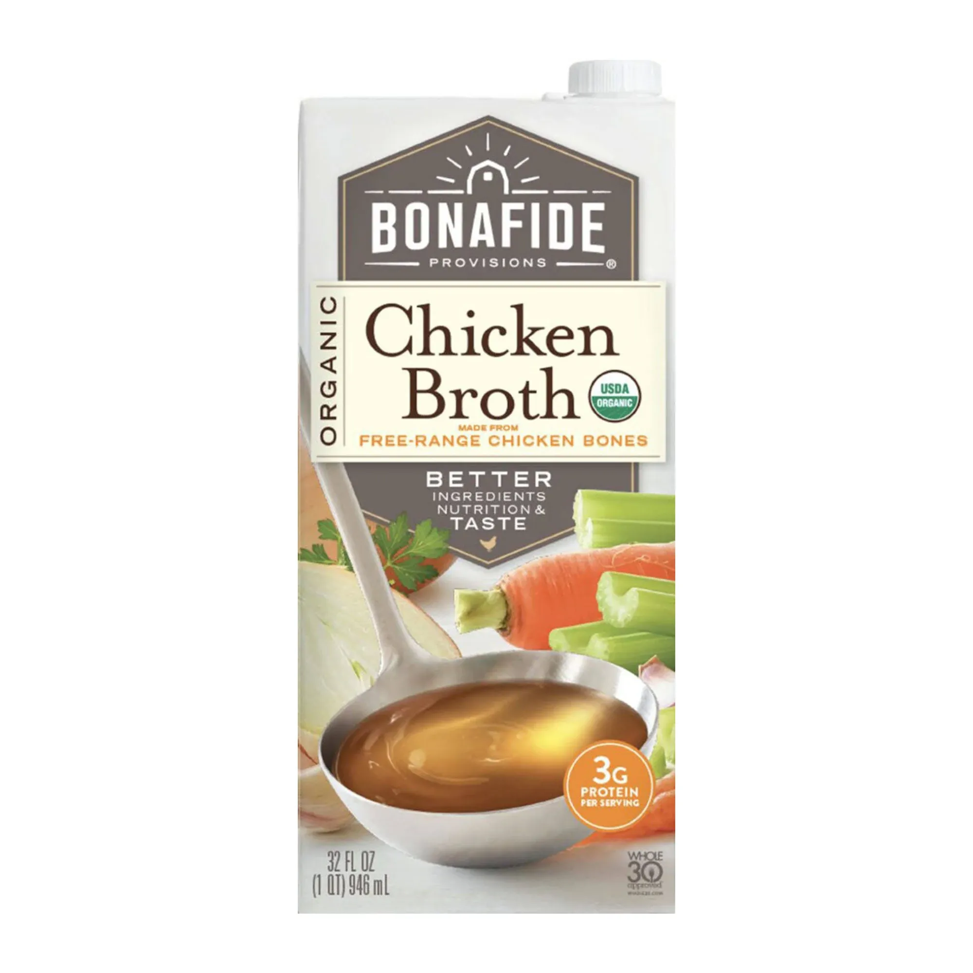 Bonafide Provisions Broth, Organic, Chicken - 32 fl oz