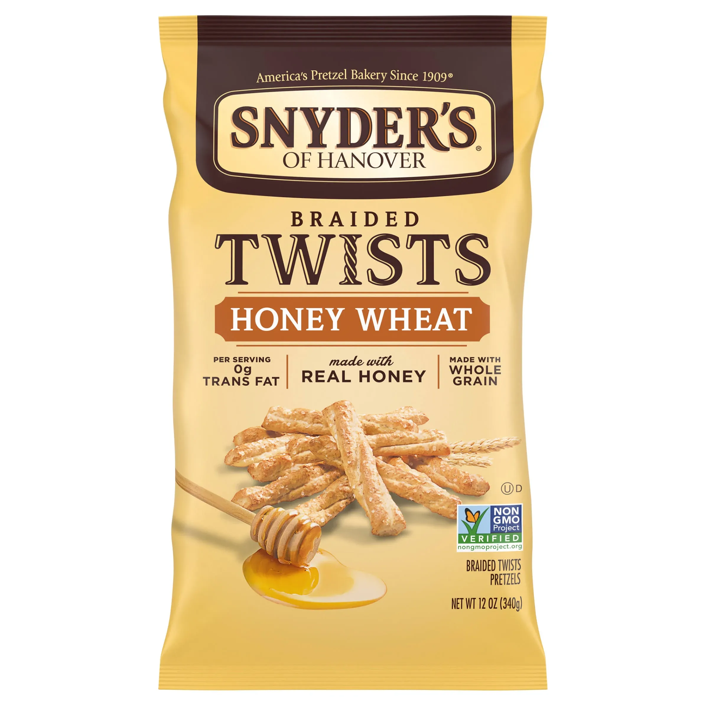 Snyder's of Hanover Braided Honey Wheat Twists Pretzels, 12 oz