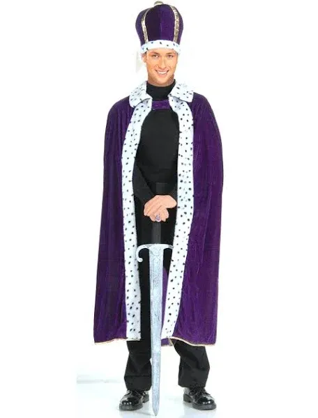 King Robe & Crown Adult Costume Kit - Purple