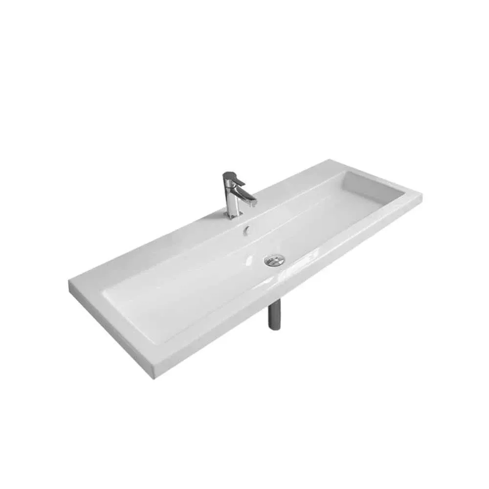 Nameeks Cangas Wall Mounted Ceramic Bathroom Sink in White