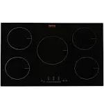 VEVOR 36 in. 9200W Electric Cooktop 5-Elements Ceramic Induction Stove Top Built-in Magnetic Cooktop Black