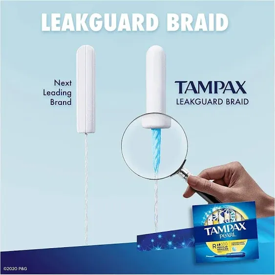 Tampax 珍珠卫生棉条，带 LeakGuard 编织物，常规吸水性，50 克拉