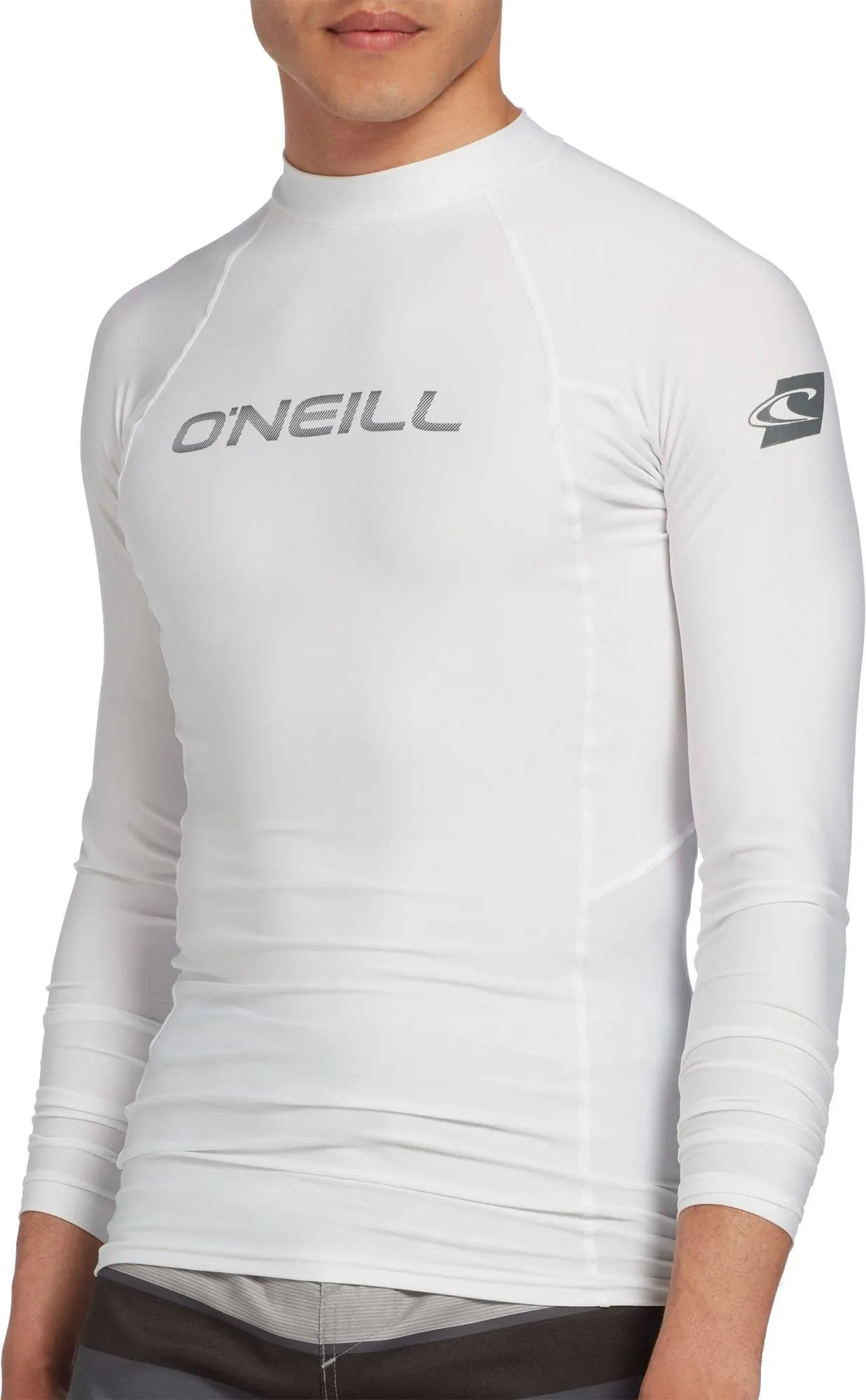 O'Neill Men's Basic Skins Long Sleeve Rash Guard (White, XXL)