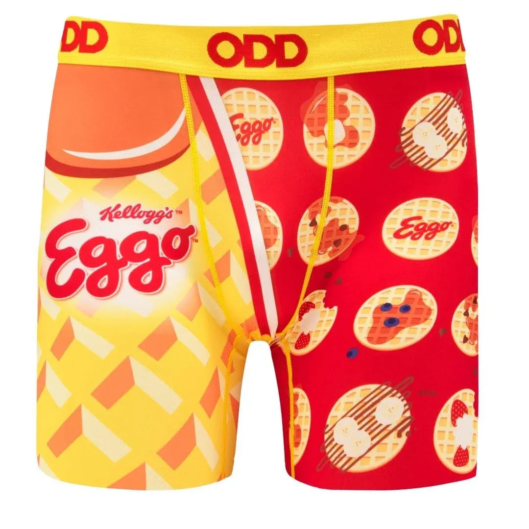 Odd Sox Men&#039;s Boxer Brief, Eggo Waffles, Fun Novelty Underwear, Medium