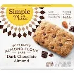 Simple Mills Almond Flour Bars, Dark Chocolate Almond, Soft Baked