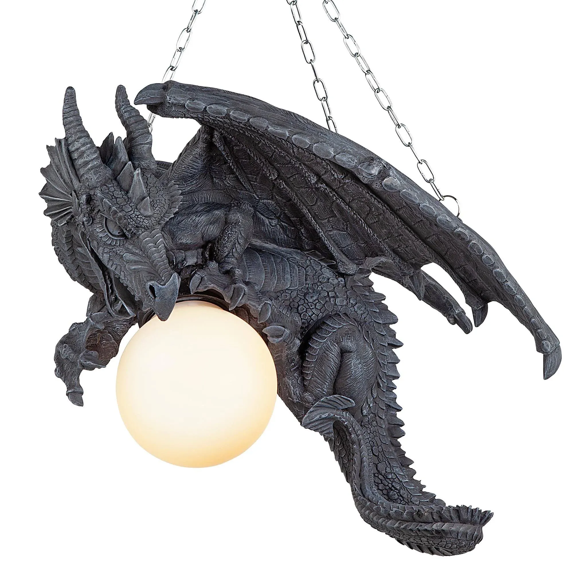 Design Toscano Nights Fury Sculptural Hanging Dragon Lamp