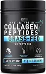 Pure Collagen Peptides Powder (11g | 60 Servings) Grass Fed Pasture-Raised Bovin