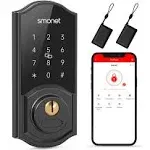 Smart Deadbolt, SMONET Keyless Entry Door Lock with Digital Keypad, Electronic Smart Locks for Front Door Bluetooth Touchscreen Lock Security, Remote Lock with Alexa and Gateway for Residential Home