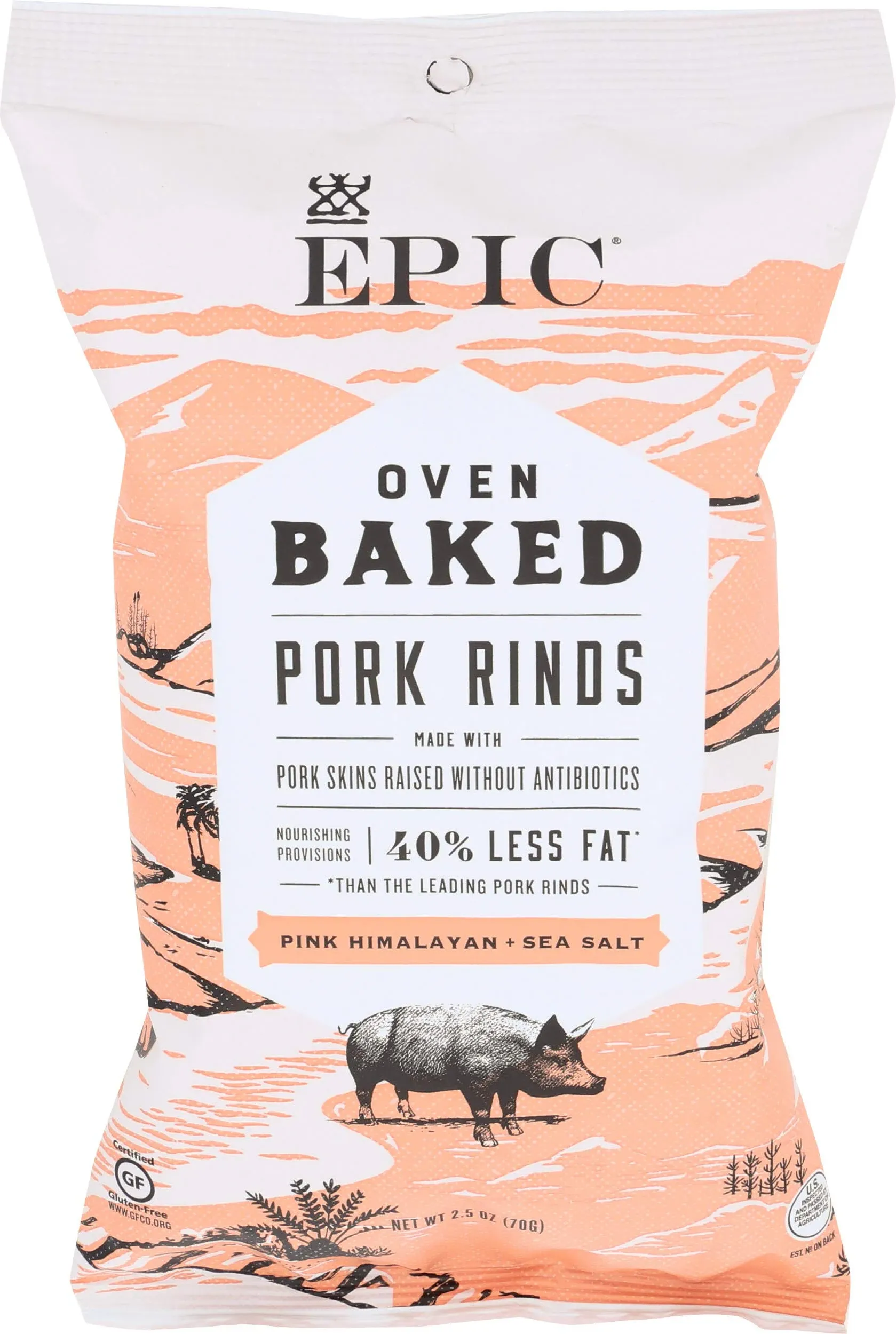 Epic Pink Himalayan Sea Salt Oven Baked Pork Rinds 2.5 oz