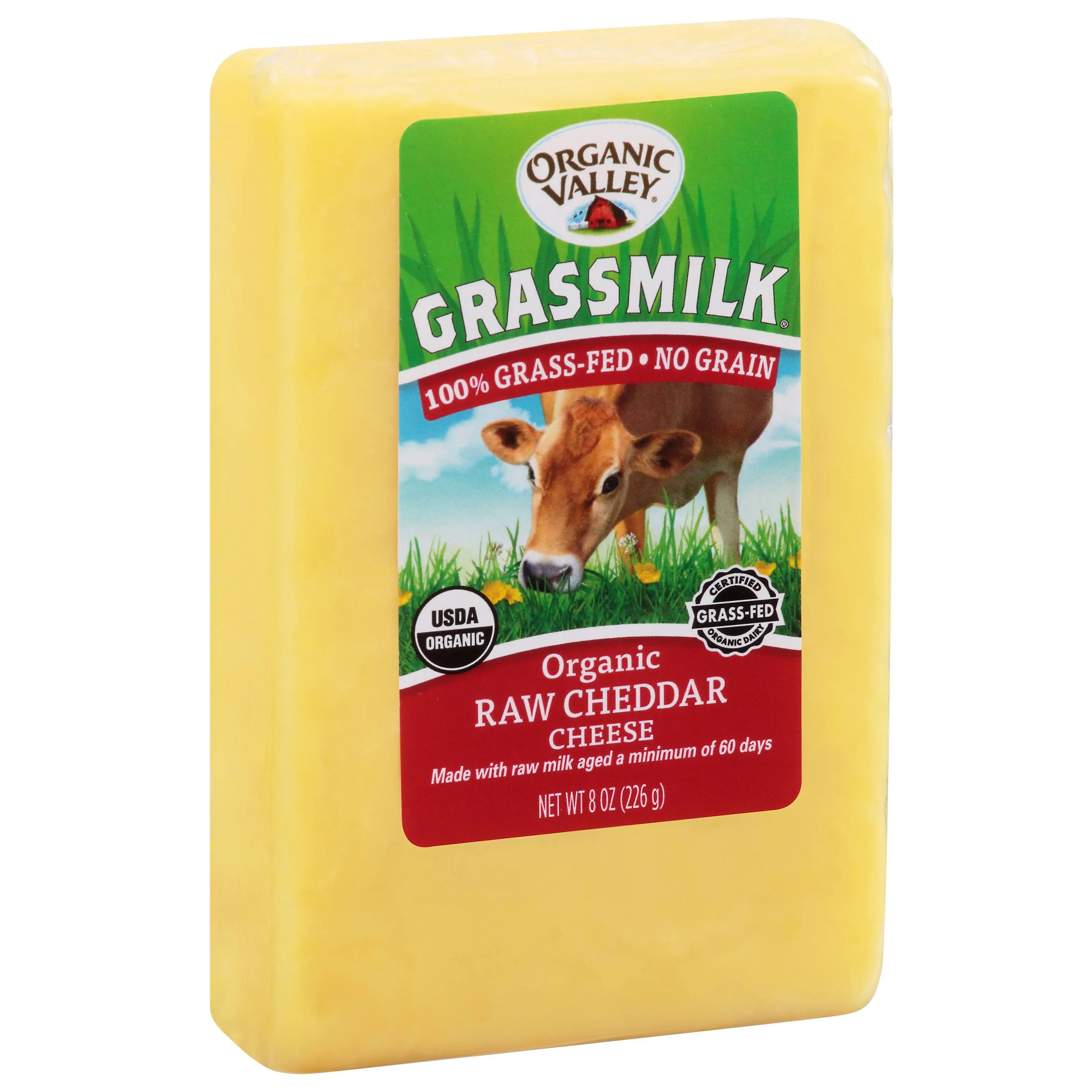 Organic Valley Grassmilk Raw Cheddar Cheese - 8 oz wedge