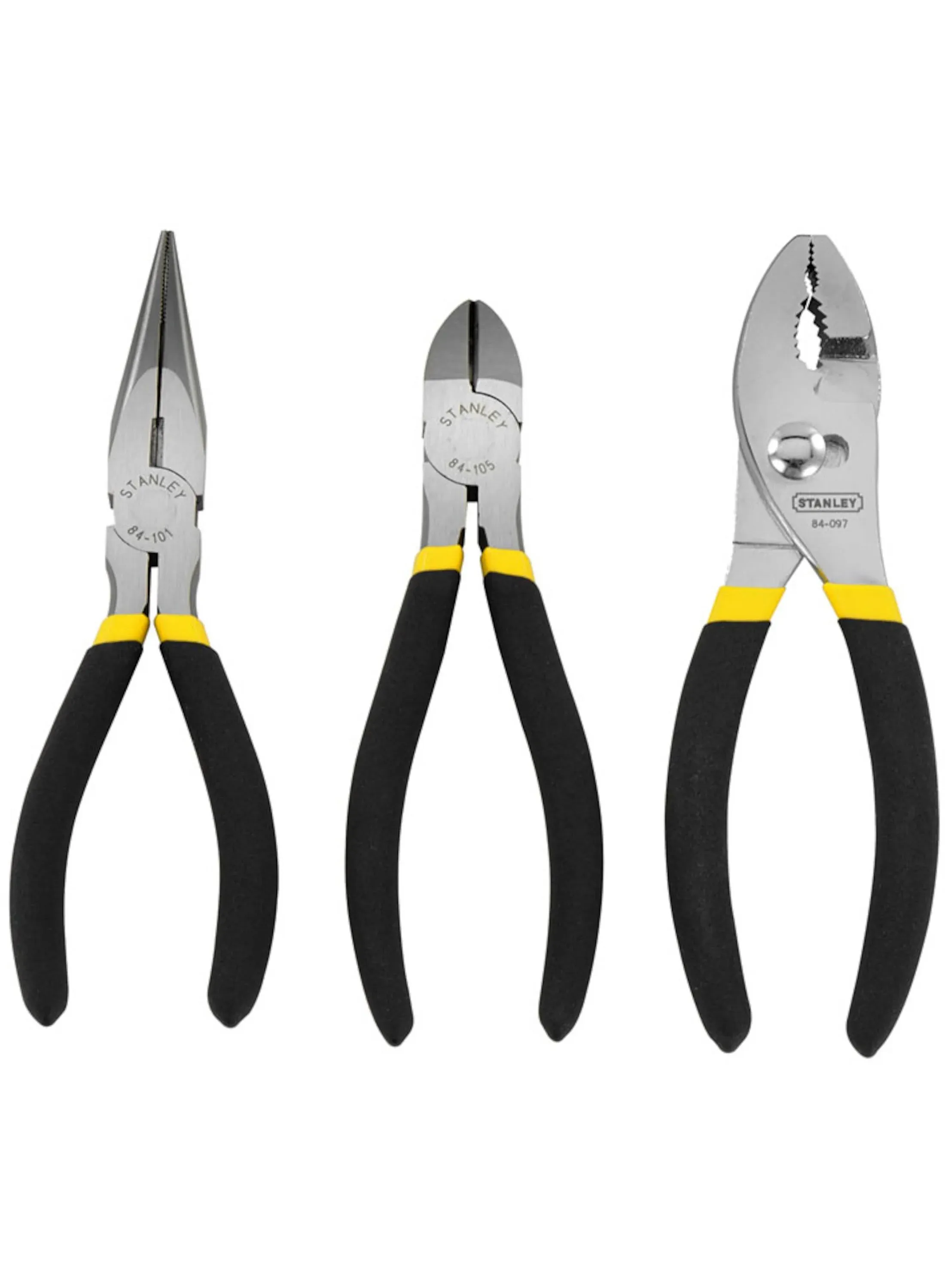 STANLEY - 0-84-114 - THREE PIECE BASIC PLIER SET; - Alicates