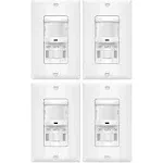 TOPGREENER In-Wall PIR Motion Sensor Light Switch, Occupancy Sensor Switch, On/Off Override, 4A, 500W, Single Pole, Neutral Wire Required, TSOS5-W,